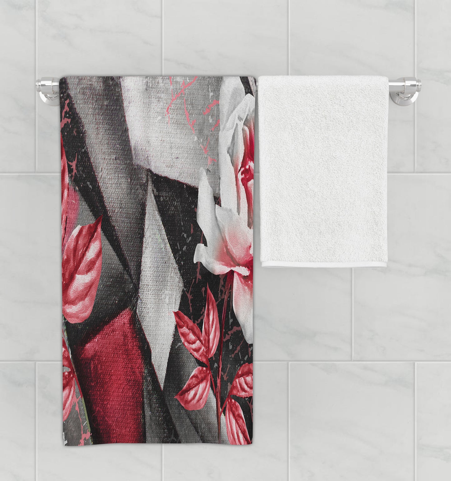 Abstract Red Rose Towel