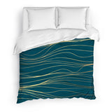 Golden Waves Duvet Cover Set