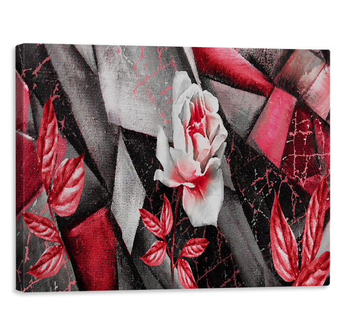 Abstract Red Rose Canvas Art