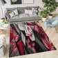 Abstract Red Rose Low Pile Area Rug