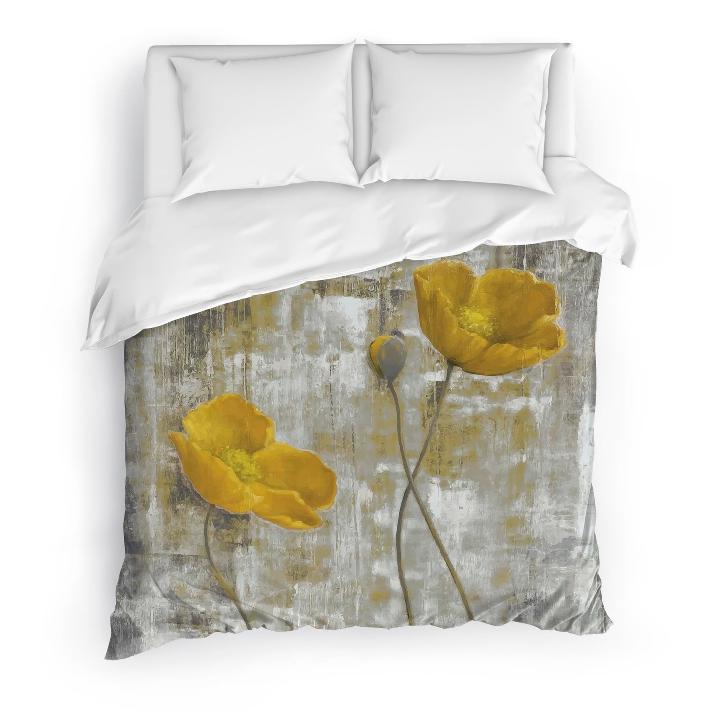 Abstract Yellow Flowers Duvet Cover Set