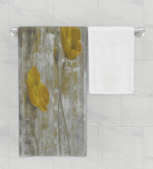 Abstract Yellow Flowers Towel