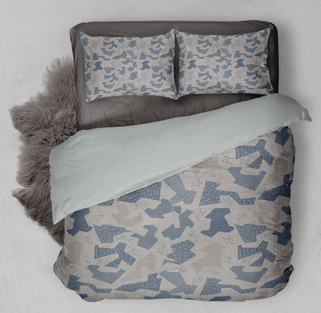 Aqua Sherpa Comforter Set
