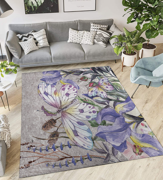 ButterFlower Low Pile Area Rug