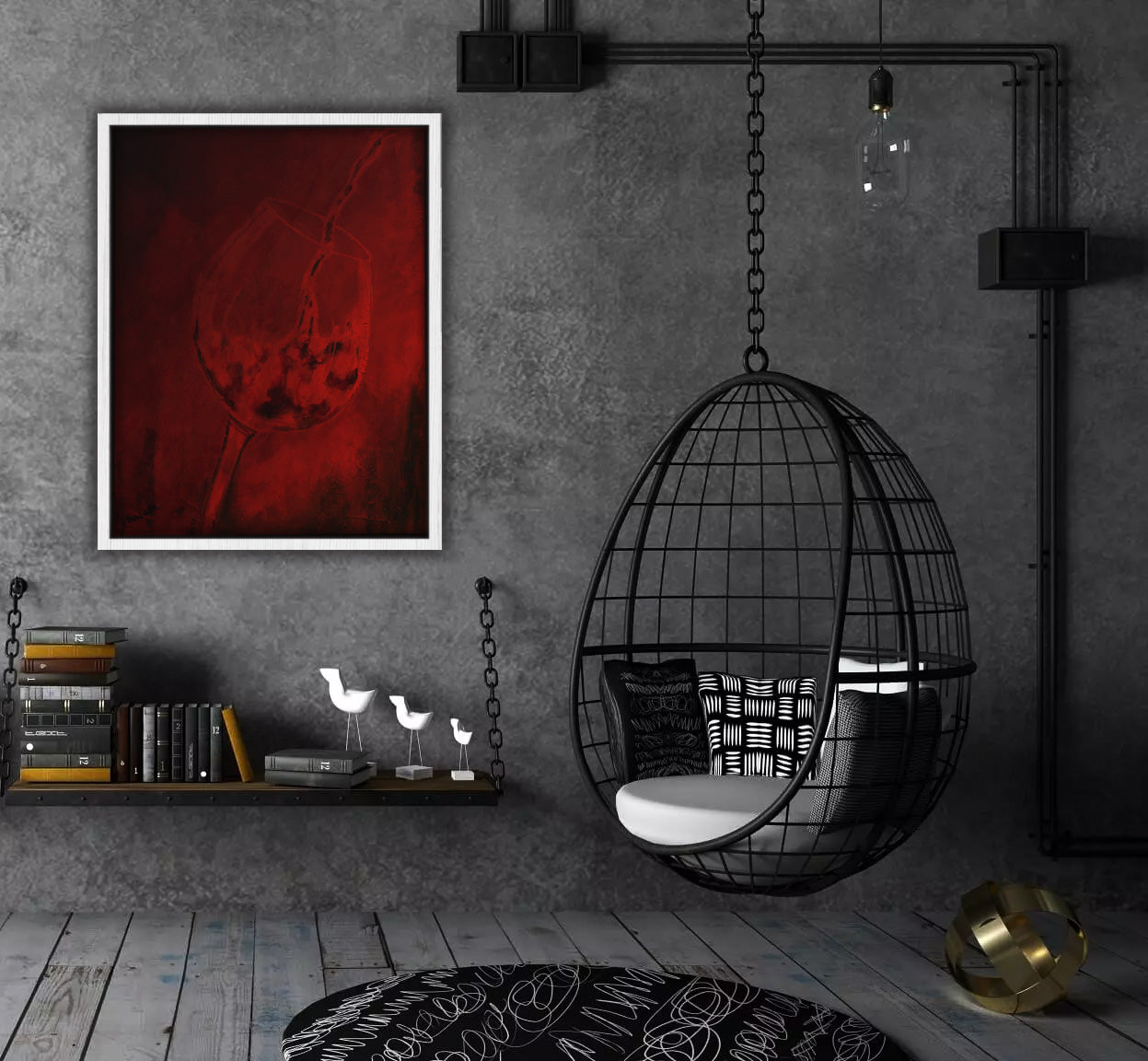 Bloody Wine Framed Canvas
