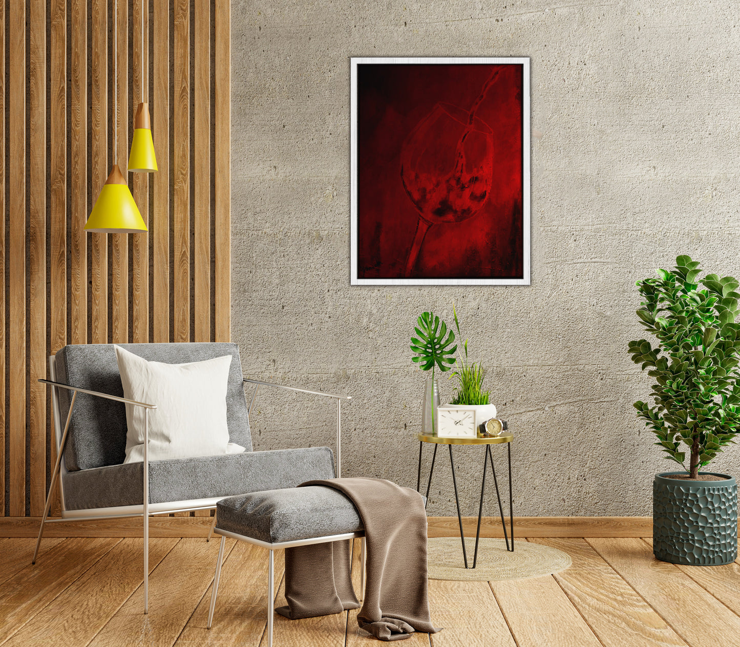 Bloody Wine Framed Canvas