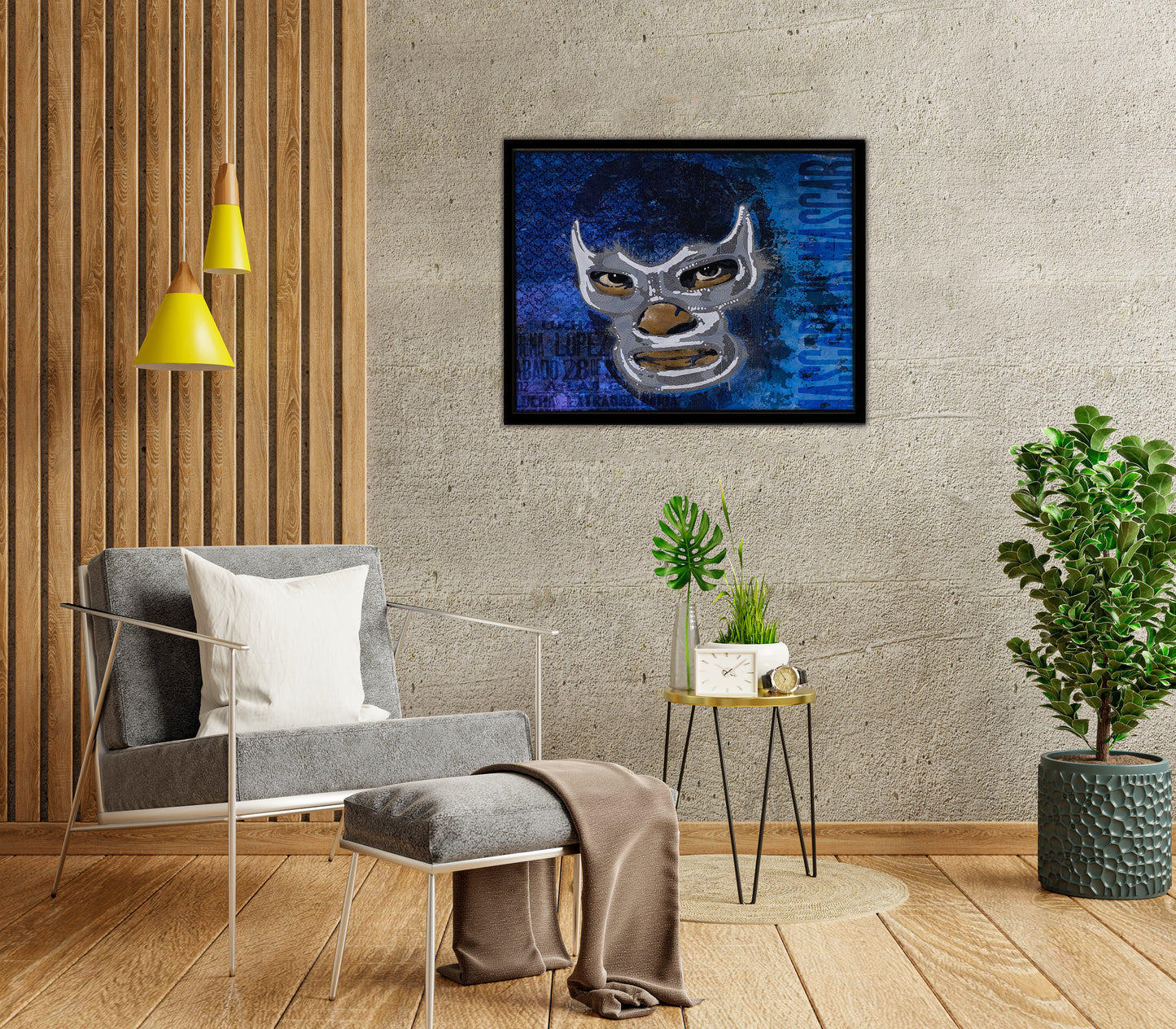 Blue Demon Framed Canvas