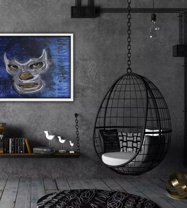 Blue Demon Framed Canvas