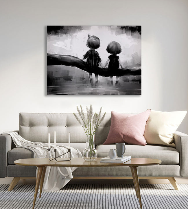 Friends Black and White Canvas Art