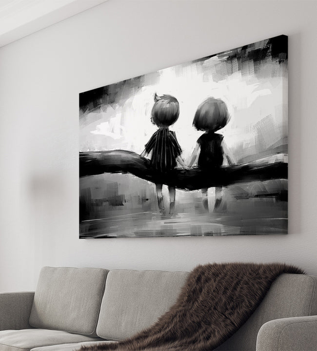 Friends Black and White Canvas Art