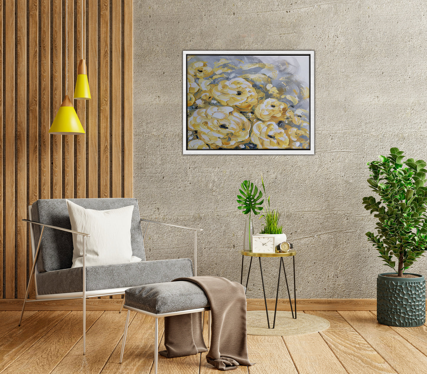 Yellow Roses Framed Canvas