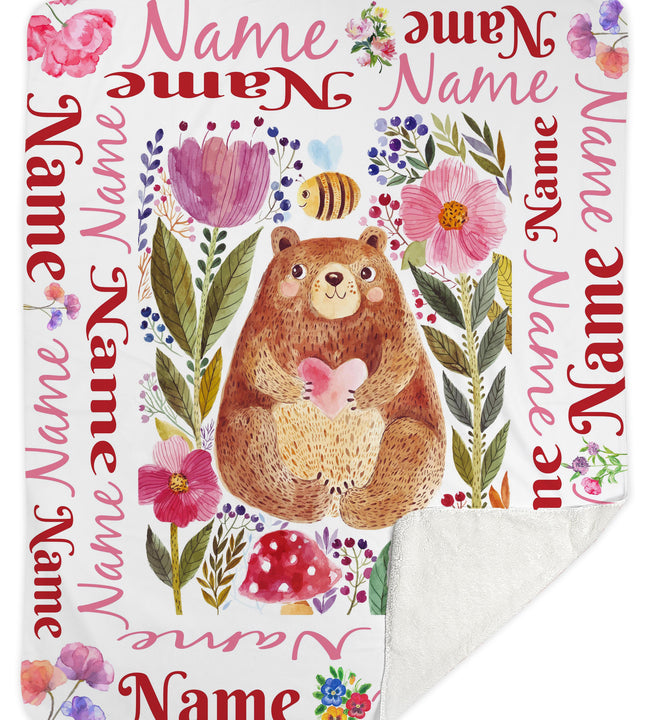 Bear Girls Sherpa Blanket