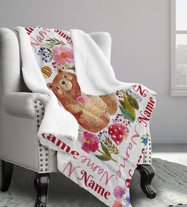 Bear Girls Sherpa Blanket