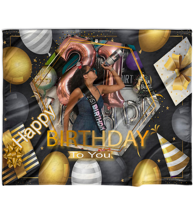 Birthday Gold Velvet Blanket