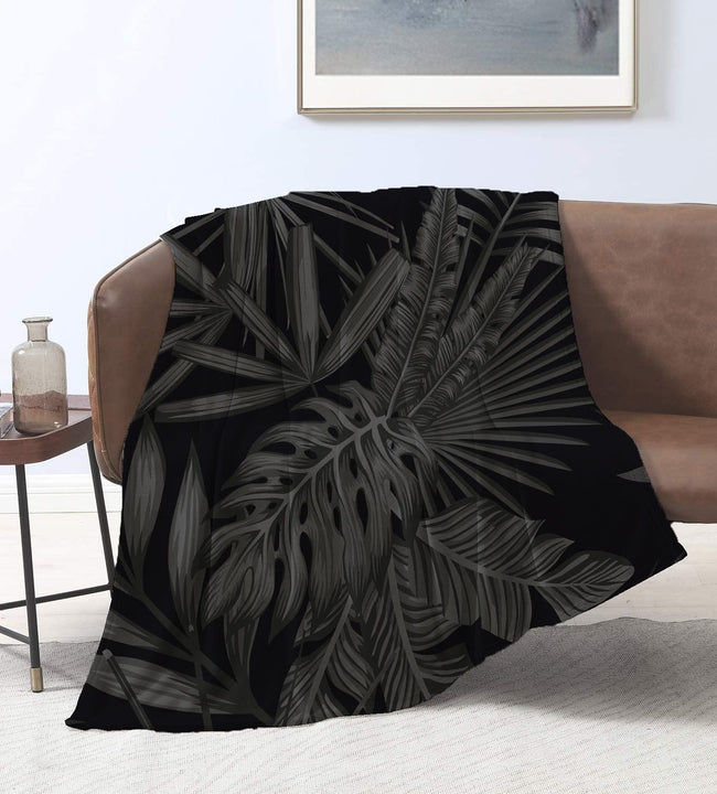 Black Leaves Velvet Blanket