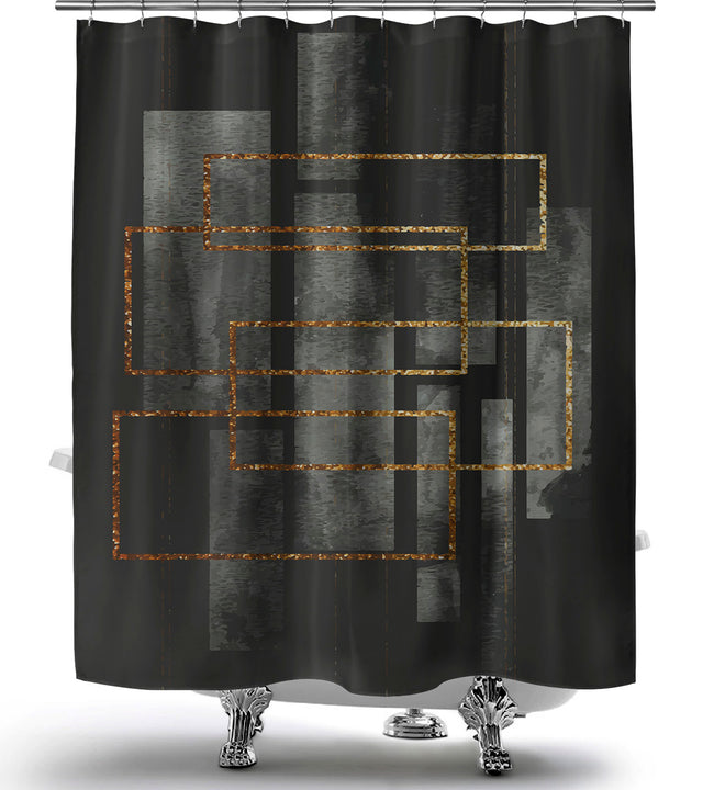 Black Laberinto Shower Curtain