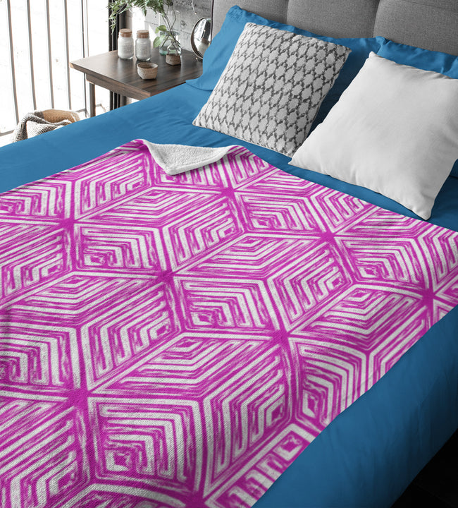 Diamante Pink Velvet Blanket