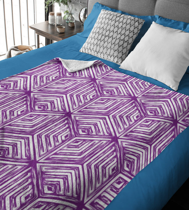 Diamante Purple Velvet Blanket