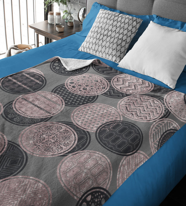 Geometrical Circles Velvet Blanket