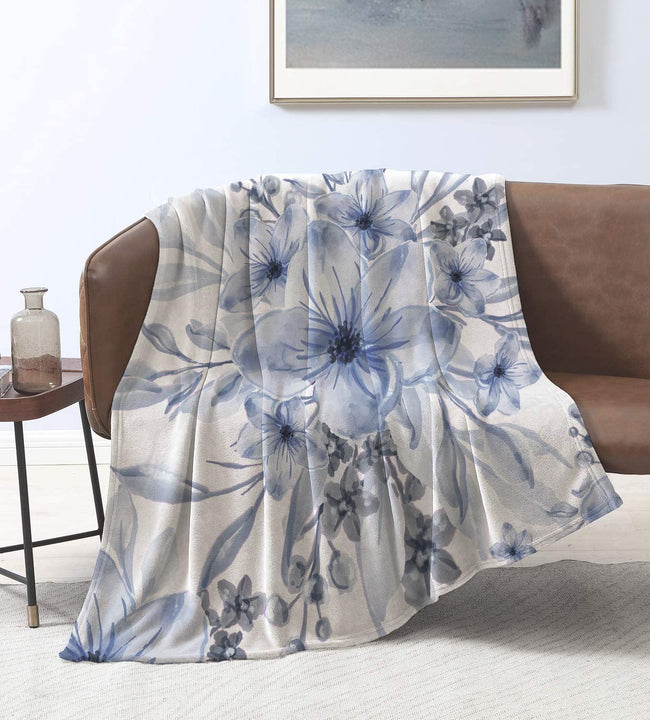 Blue Garden Velvet Blanket