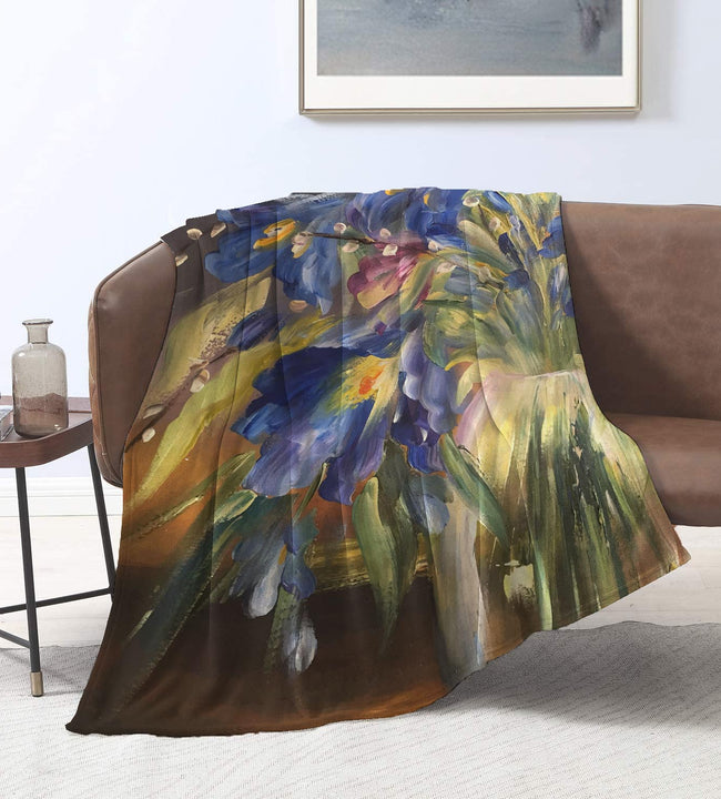 Blue Vase Velvet Blanket