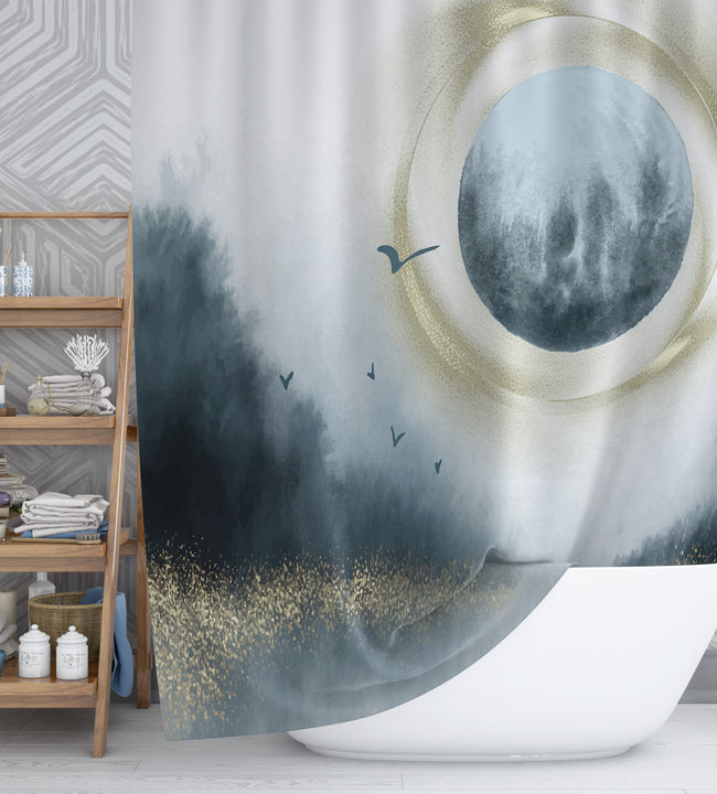 Blue Moon Shower Curtain