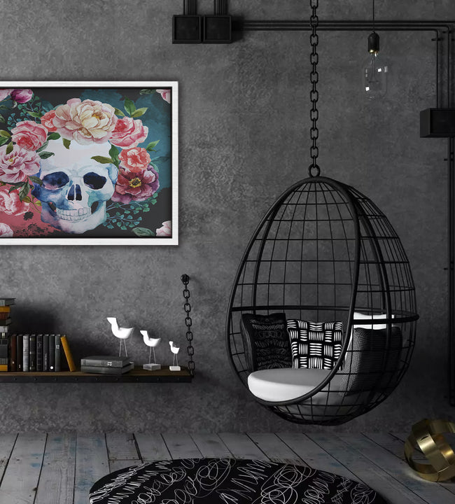 Lady Skull Framed Canvas