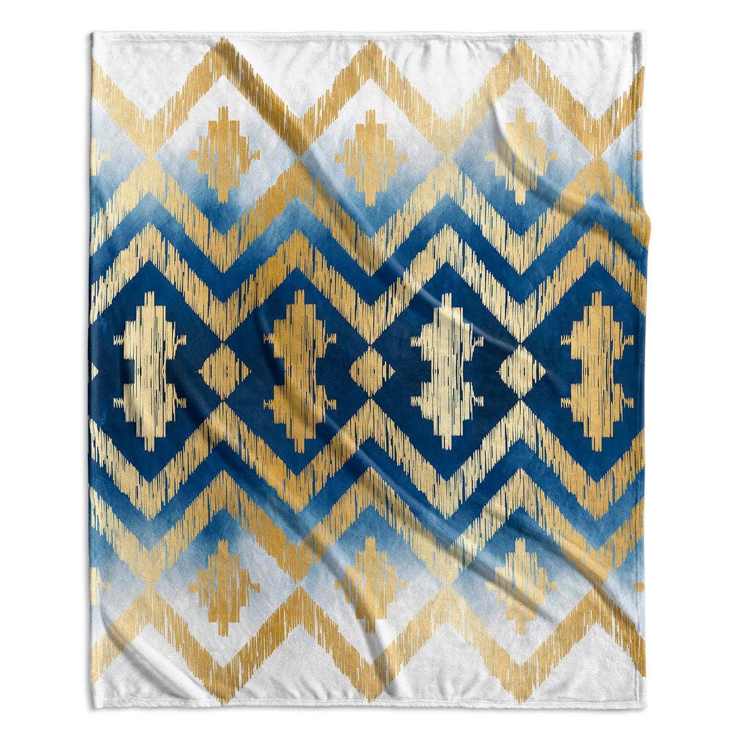 BlueGold Chevron Sherpa Blanket