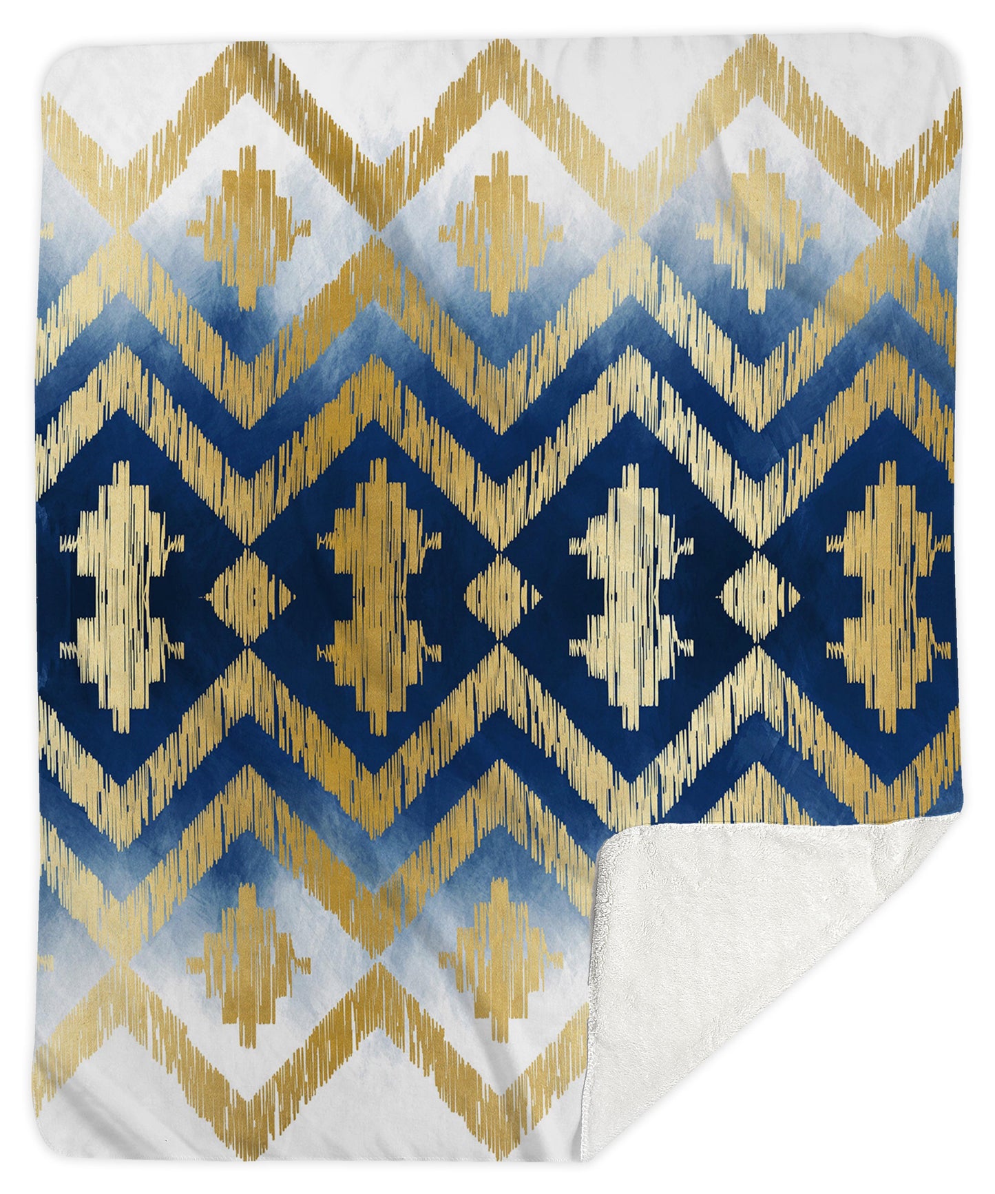 BlueGold Chevron Sherpa Blanket