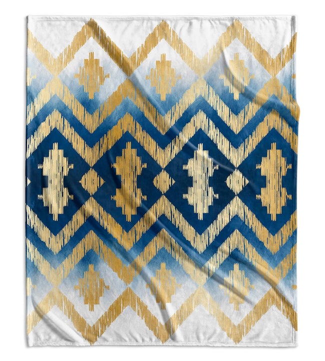 Chevron Dorado Velvet Blanket