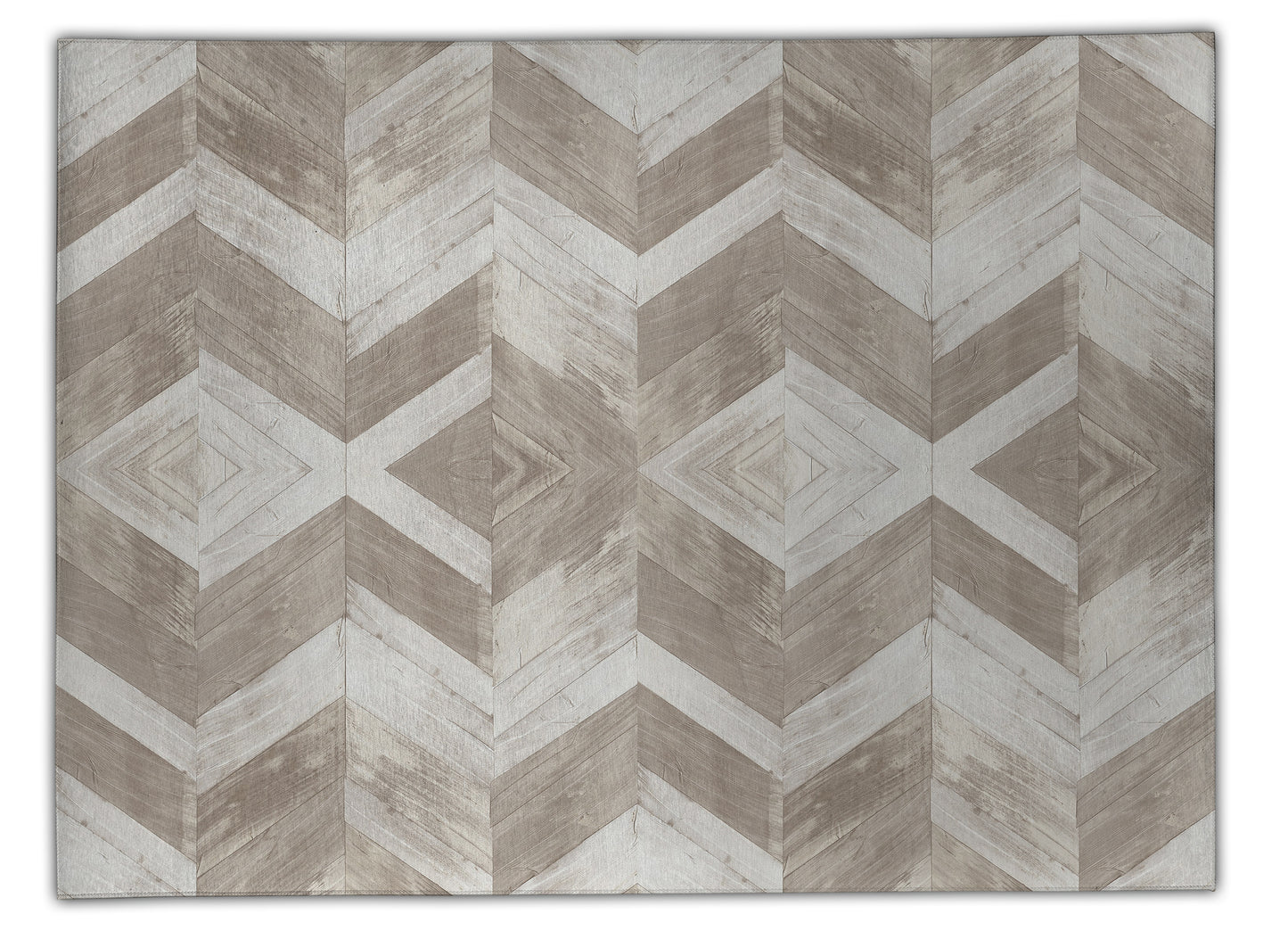 Chevron Wood Brown Low Pile Area Rug