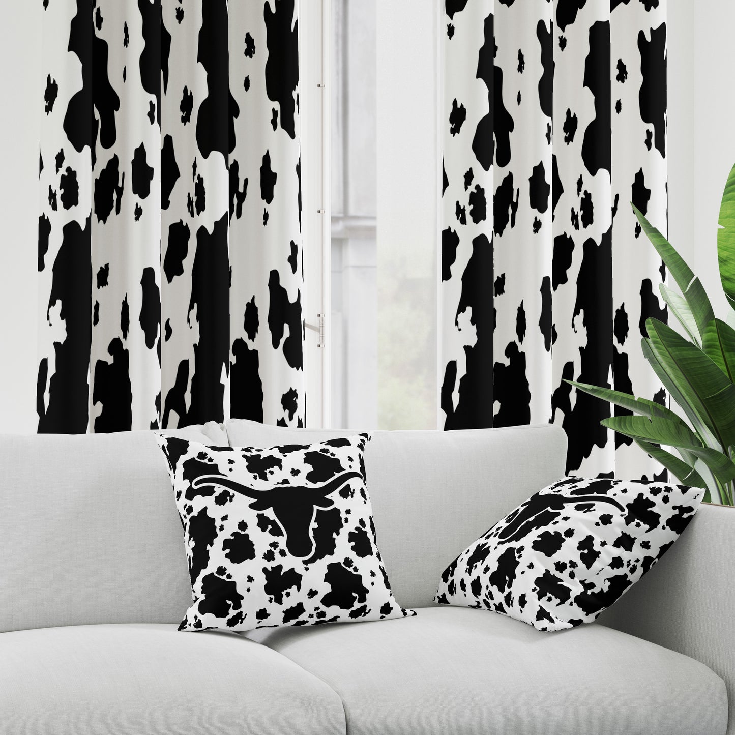 Cowhide Black Blackout Curtains