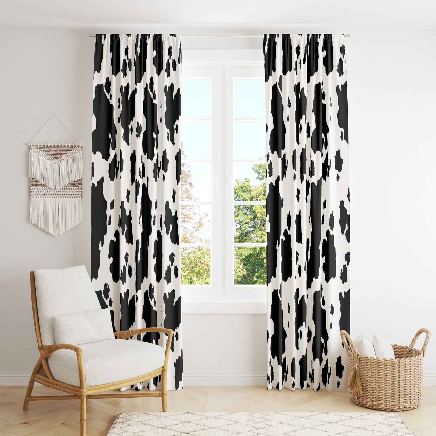 Cowhide Black Blackout Curtains