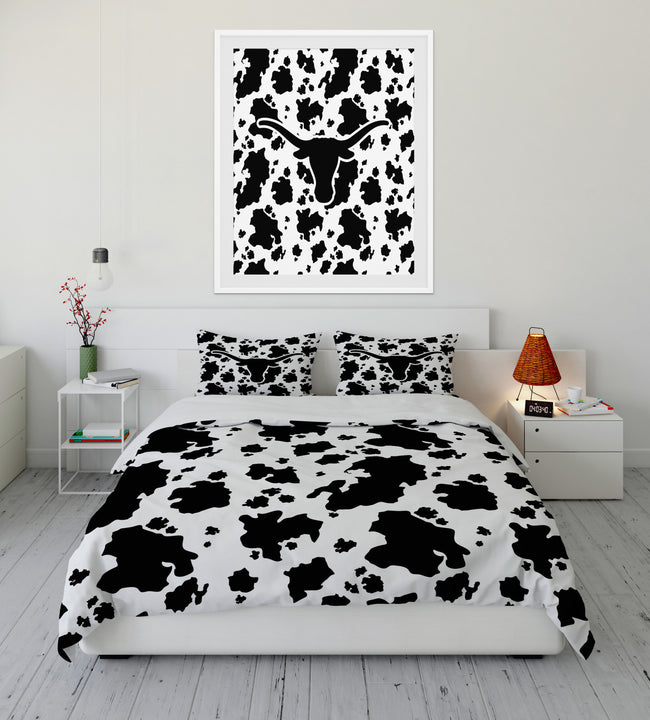 Cowhide Black Comforter Set