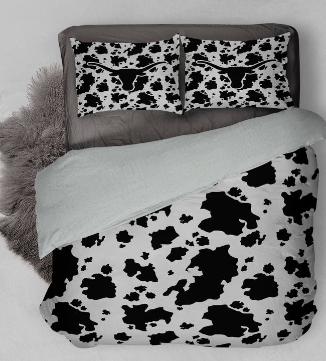 Cowhide Black Sherpa Comforter Set