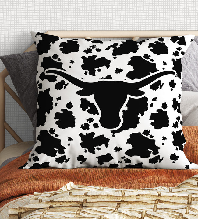 Cowhide Black Pillow