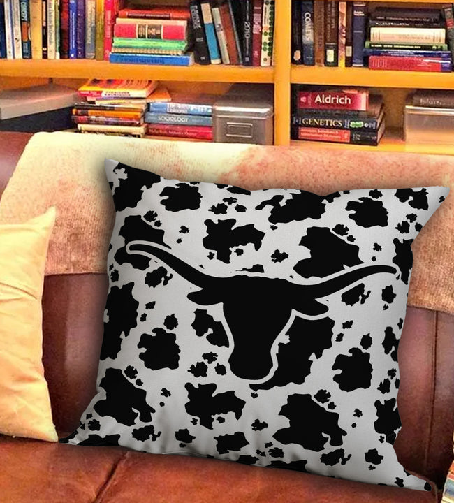 Cowhide Black Pillow