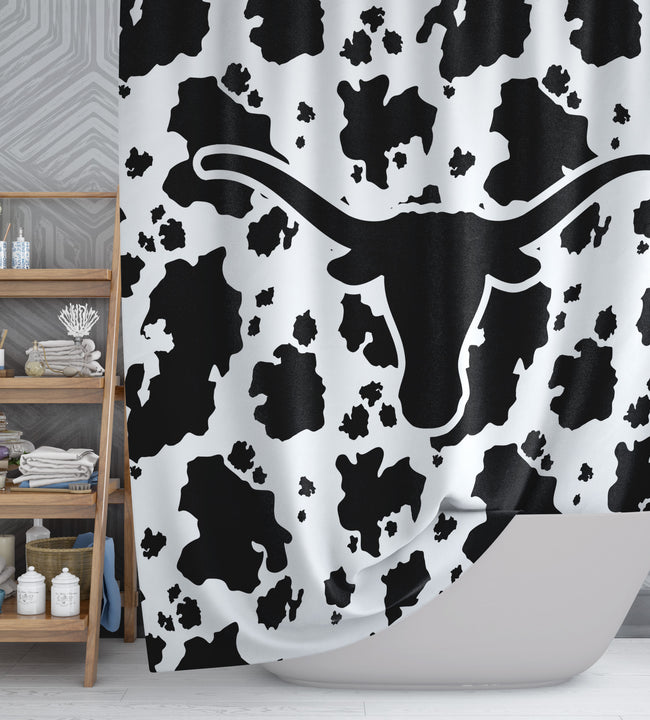 Cowhide Black Shower Curtain