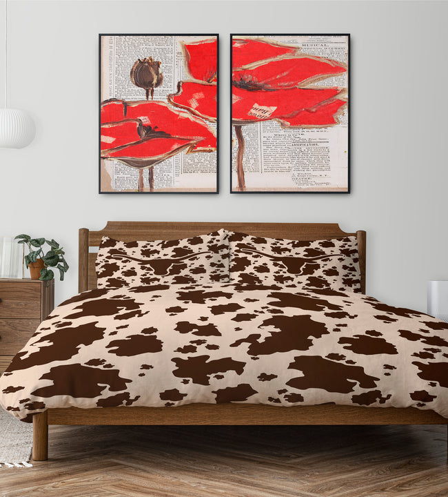 Cowhide Brown Comforter Set