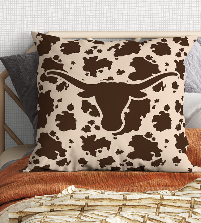 Cowhide Brown Pillow