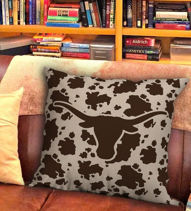 Cowhide Brown Pillow