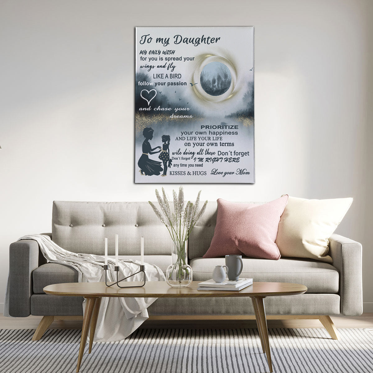 Daughter Gold Moon Canvas Art