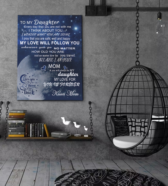 Daughter Moon butterfly Canvas Art