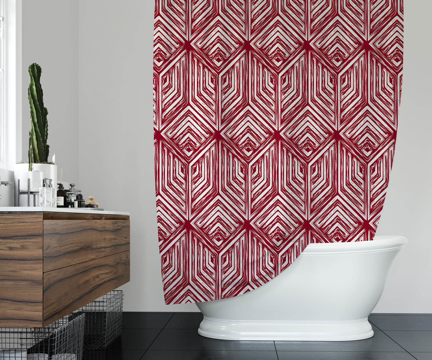 Diamante Red Shower Curtain