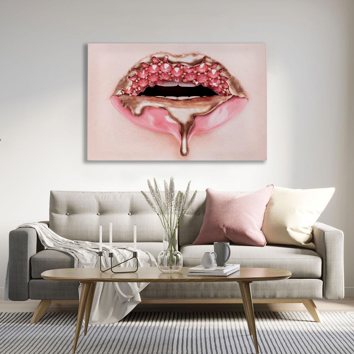 Dimond Lips Canvas Art