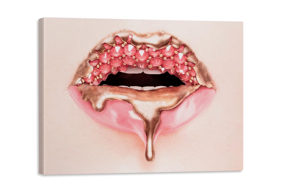 Dimond Lips Canvas Art