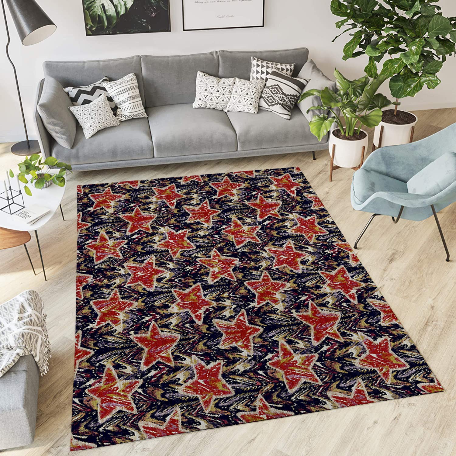 Fire Low Pile Area Rug