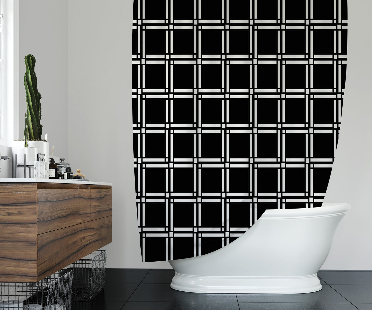 Gate Black Shower Curtain