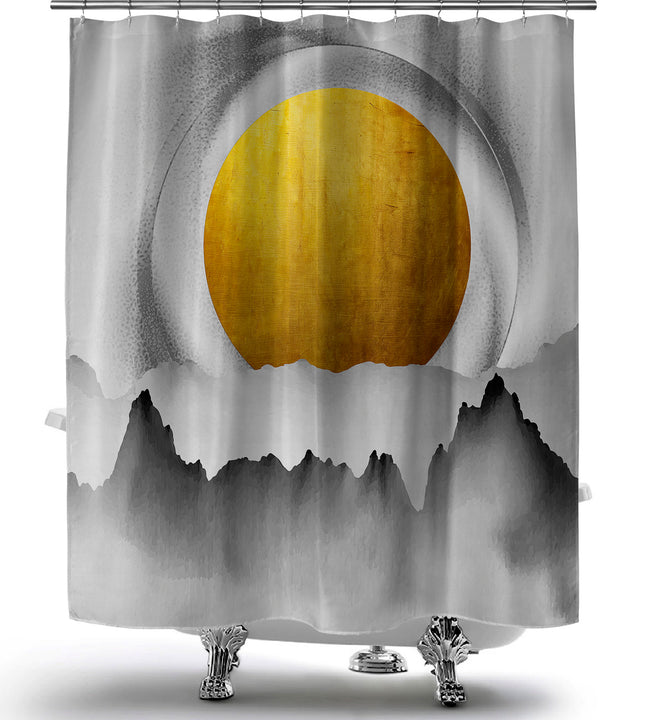 Gold Moon Shower Curtain