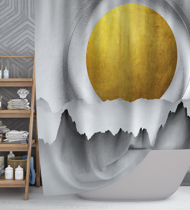 Gold Moon Shower Curtain